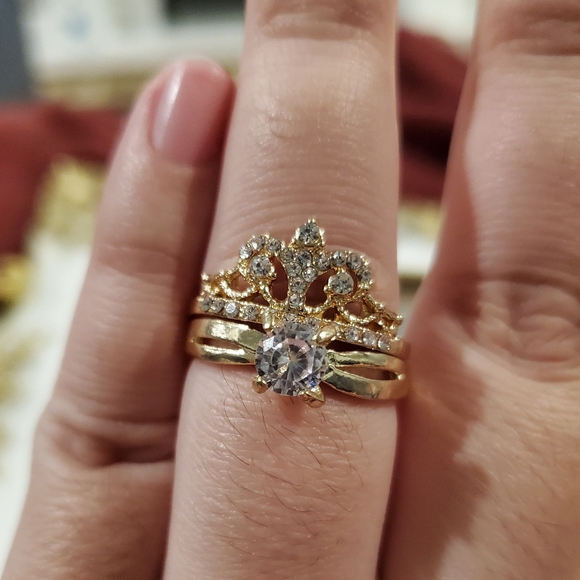 👸🏼👑Princess tiara gold ring set - Picture 3 of 8